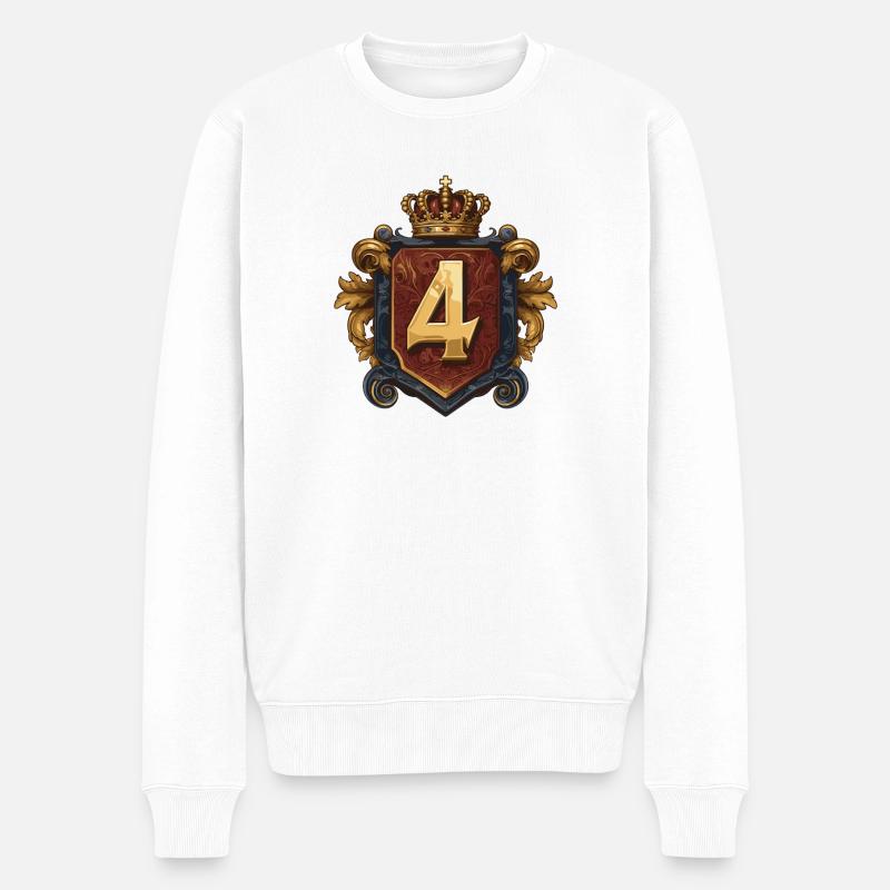 4 Nombre d’armoiries - Pull Premium bio Homme - blanc