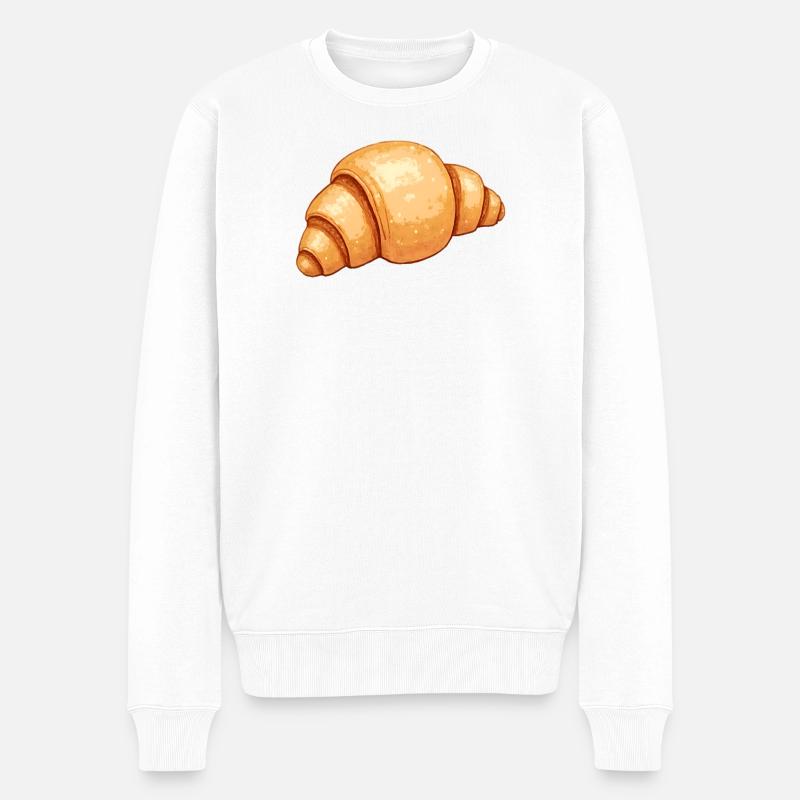 Croissant Gipfel - Männer Premium Bio Pullover - Weiß