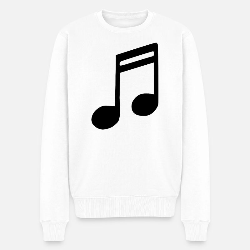 Note de musique Noire - Pull Premium bio Homme - blanc