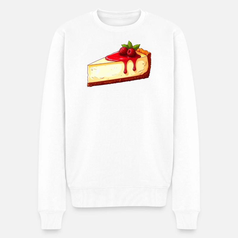 Käsekuchen - Männer Premium Bio Pullover - Weiß