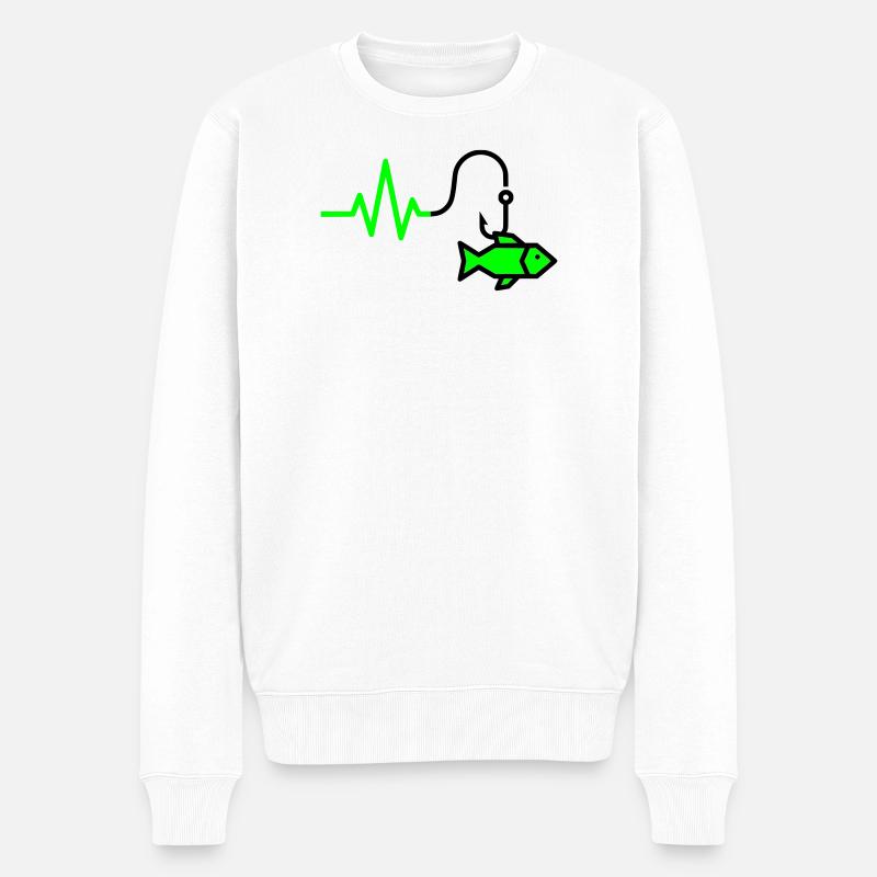 Crochet à battement de cœur - Pull Premium bio Homme - blanc