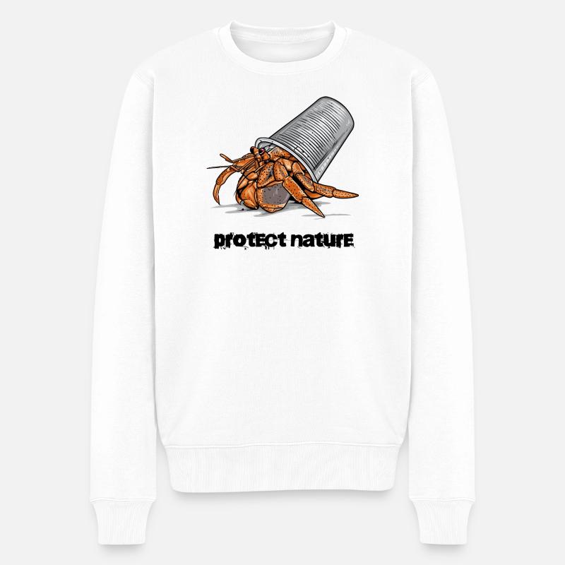 Einsiedlerkrebs Müll - Männer Premium Bio Pullover - Weiß
