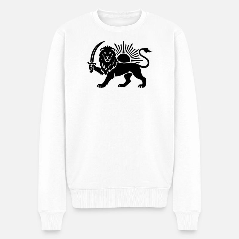 Lion perse Perse Iran - Pull Premium bio Homme - blanc