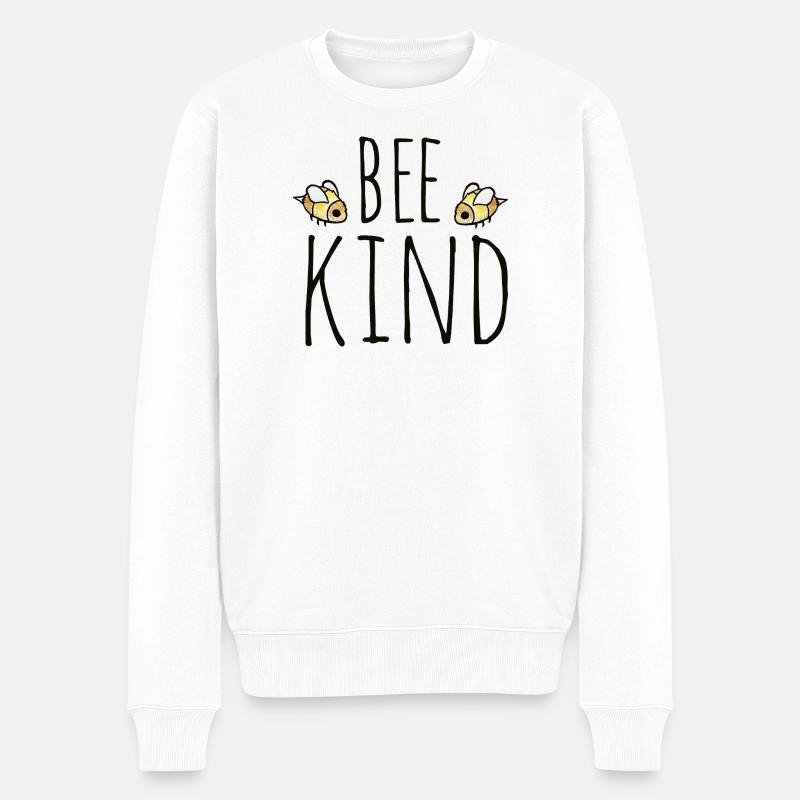 Typographie Bee Kind - Pull Premium bio Homme - blanc
