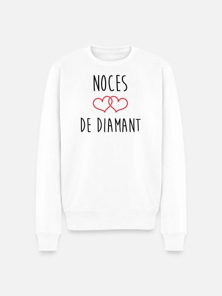Wedding Anniversary - Diamond Wedding (60 years) - Men's Premium Organic Jumper - white