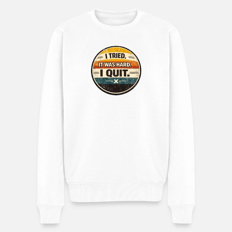 J’ai essayé, c’était difficile - Pull Premium bio Homme - blanc