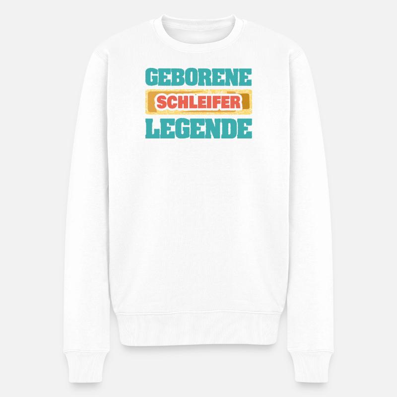 Legende Schleifer - Männer Premium Bio Pullover - Weiß
