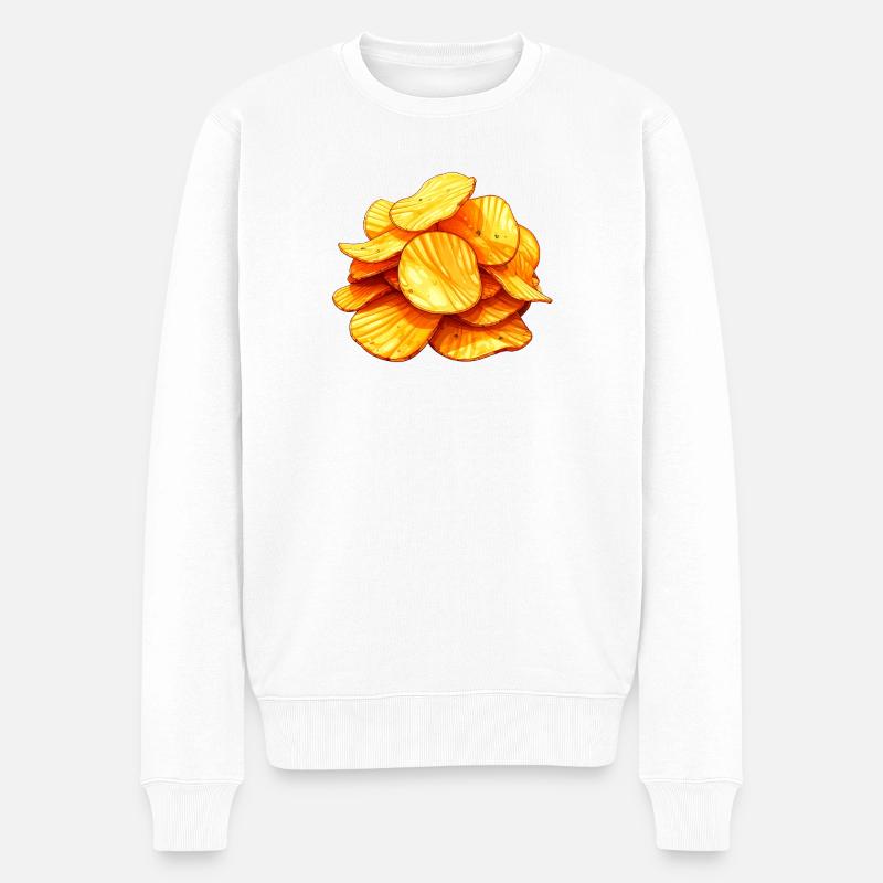 Chips - Männer Premium Bio Pullover - Weiß