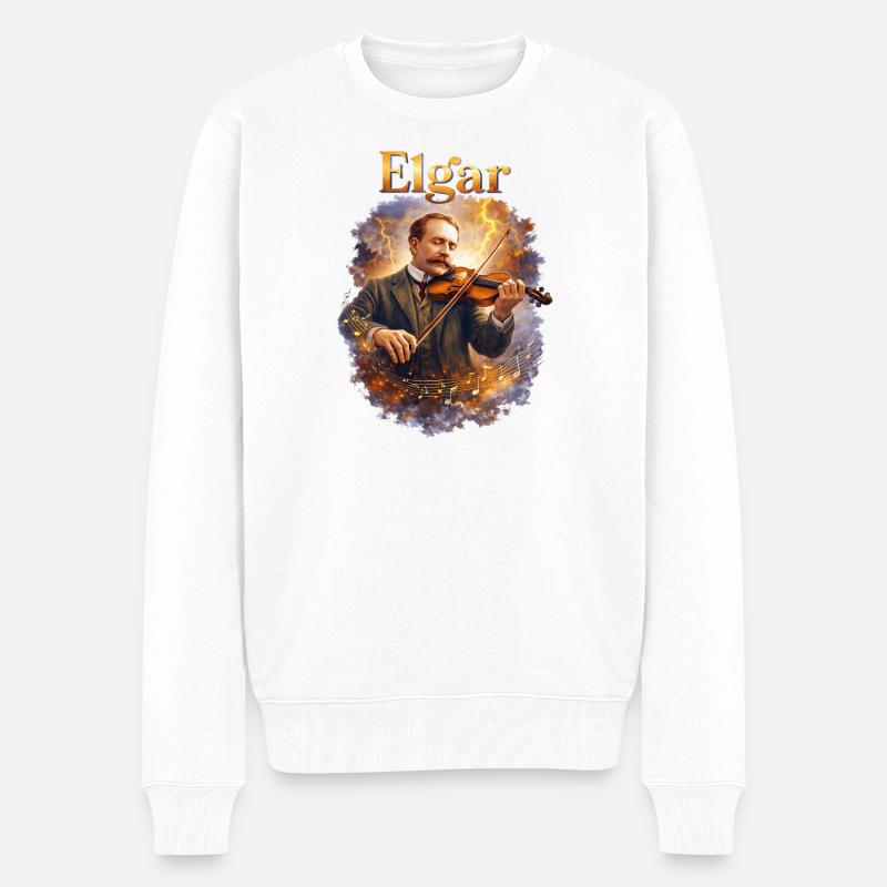 Elgar Violin dans la tempête - Pull Premium bio Homme - blanc