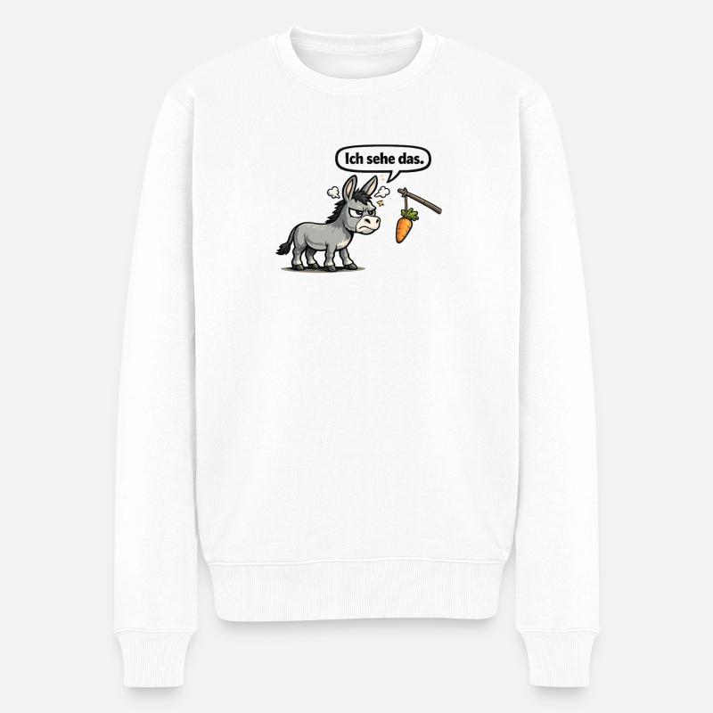 Humour d’âne, drôle de proverbe, cadeau - Pull Premium bio Homme - blanc