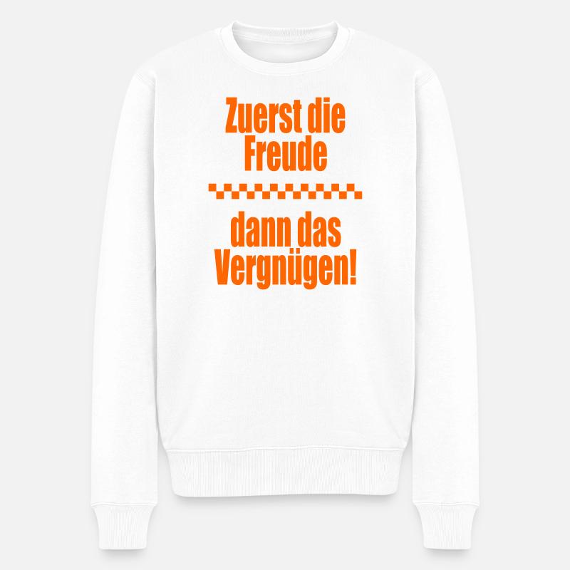Erstmal Freude - Männer Premium Bio Pullover - Weiß