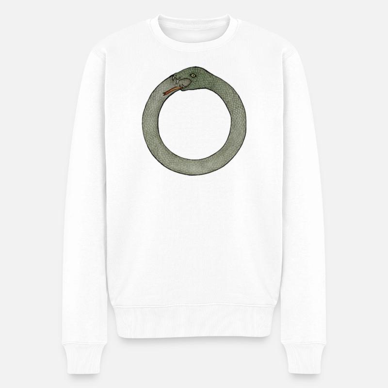 Emblème du Serpent enroulé - Pull Premium bio Homme - blanc