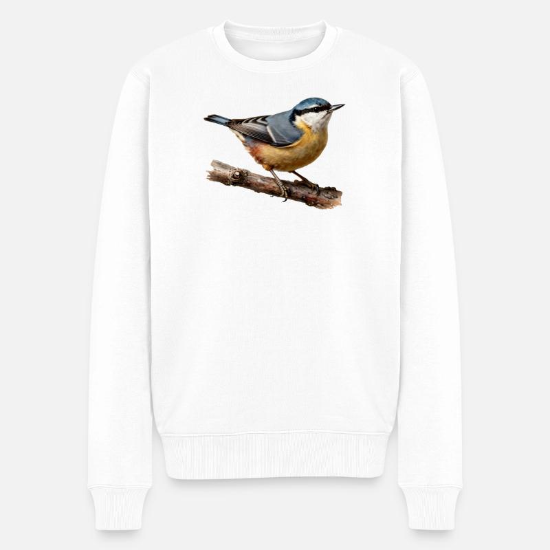 Sittelle torchepot sur branche - Pull Premium bio Homme - blanc