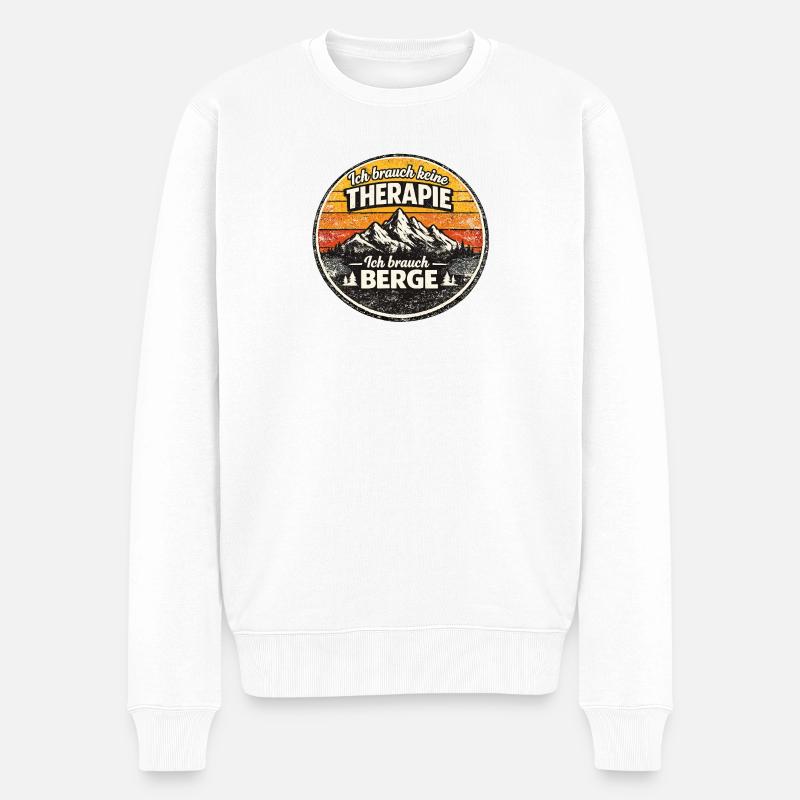 Berge statt Therapie Patch - Männer Premium Bio Pullover - Weiß