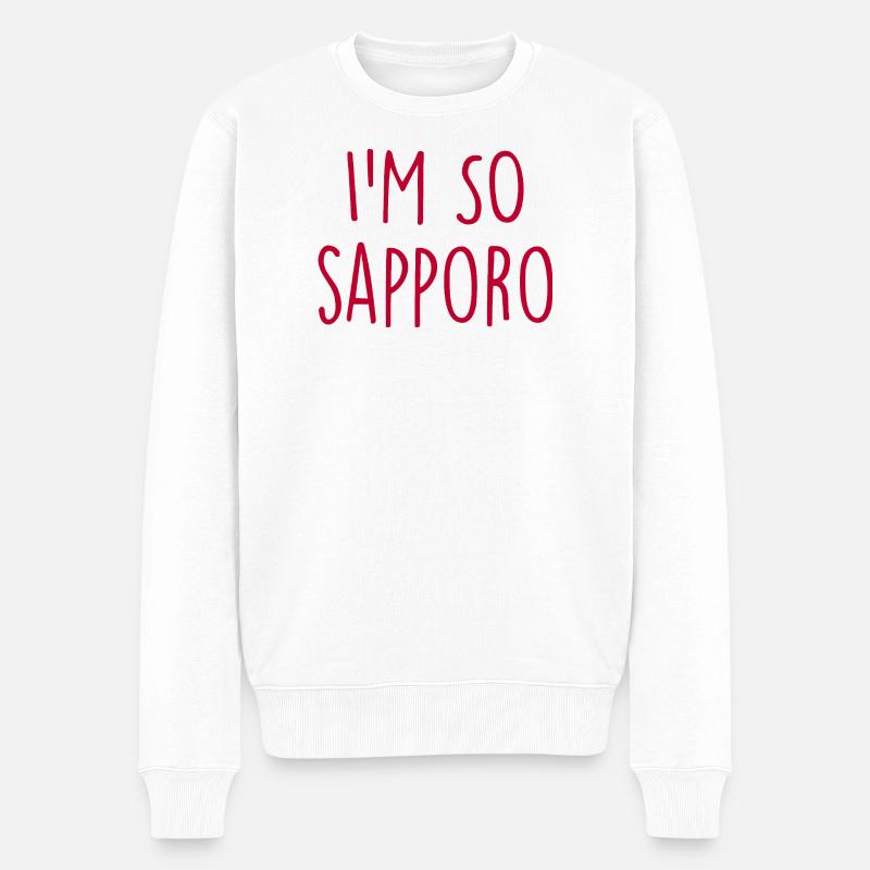 Sapporo Japan - Männer Premium Bio Pullover - Weiß
