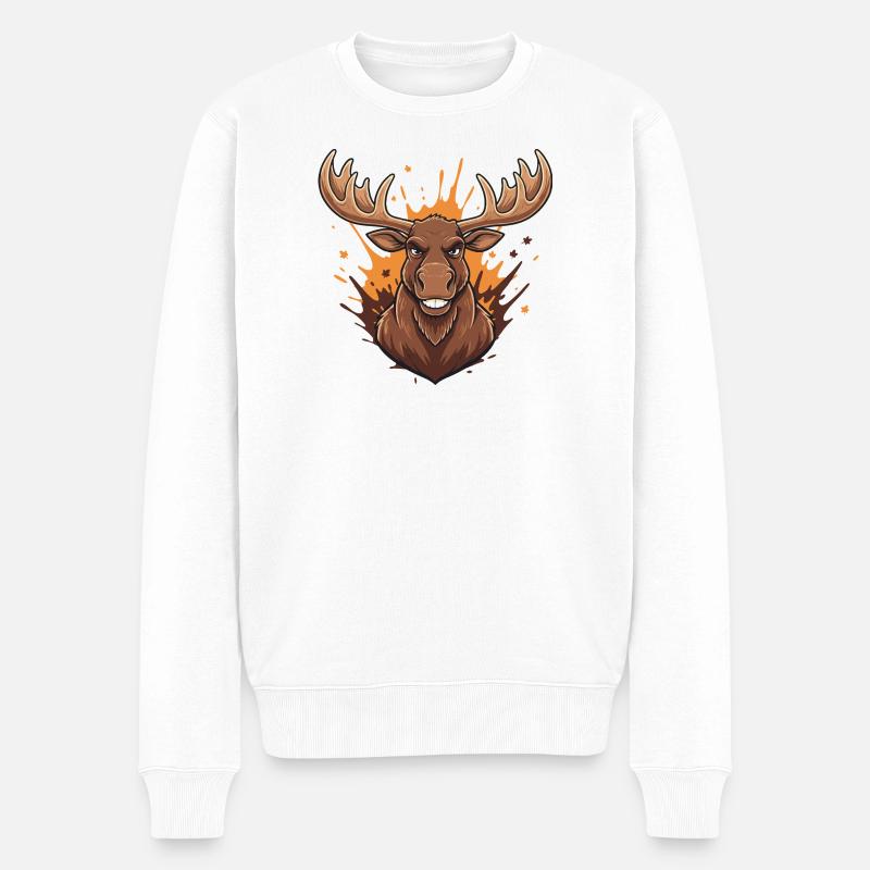 Éclaboussure d’incendie de cerf forestier - Pull Premium bio Homme - blanc