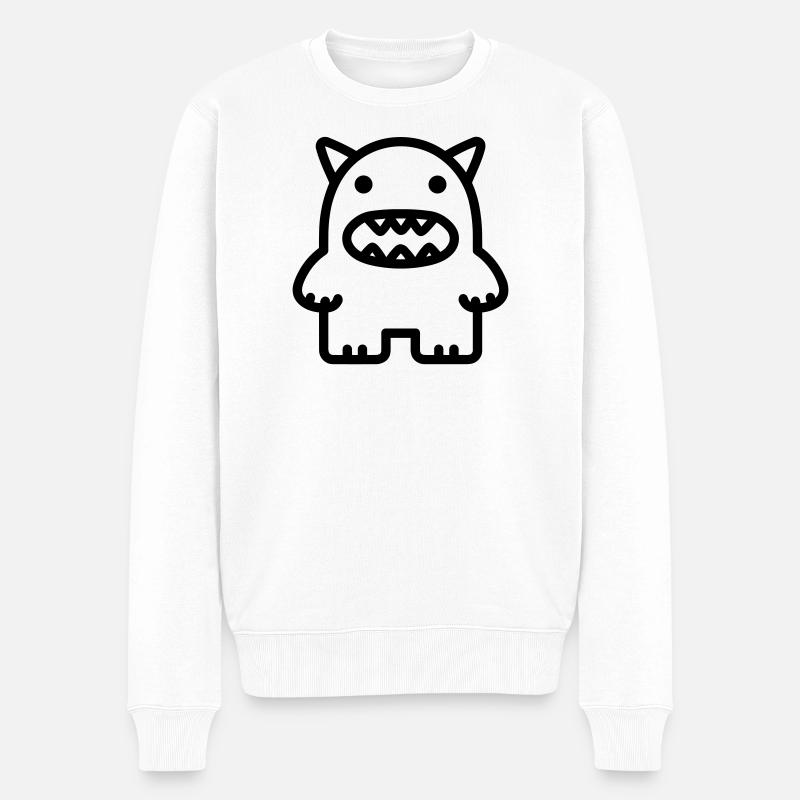 monstre - Pull Premium bio Homme - blanc