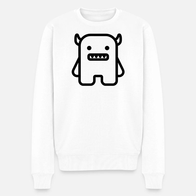 monstre - Pull Premium bio Homme - blanc
