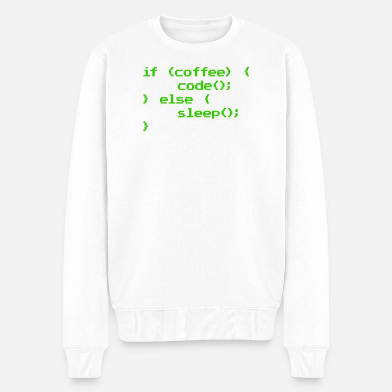 No Coffee No Code Programmer Computer Scientist - Men's Premium Organic Jumper - white