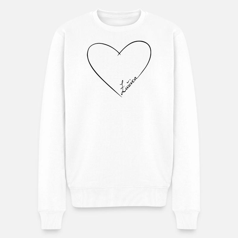 ŁUŽICA ♡ - Männer Premium Bio Pullover - Weiß