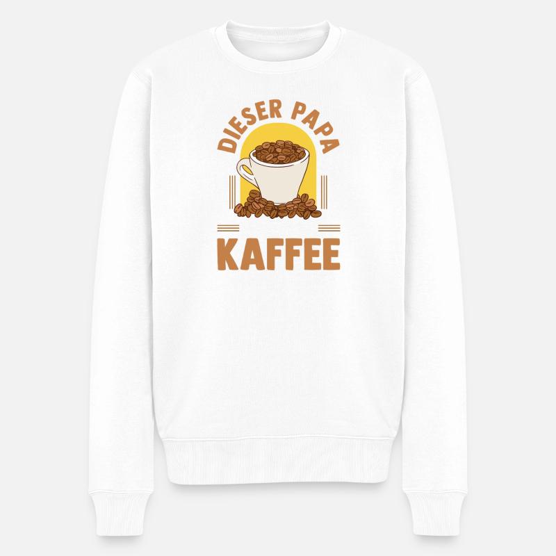 Café, Fête des pères, Papa - Pull Premium bio Homme - blanc