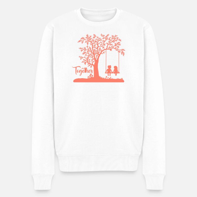 Vivre ensemble amour - Pull Premium bio Homme - blanc