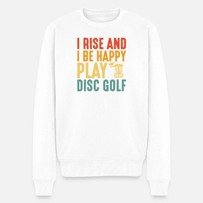 Disc Golf Geschenke Discgolf - Männer Premium Bio Pullover - Weiß