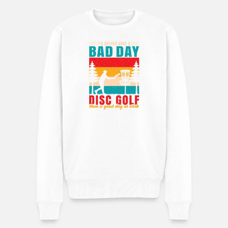 Disc Golf Geschenke Discgolf - Männer Premium Bio Pullover - Weiß