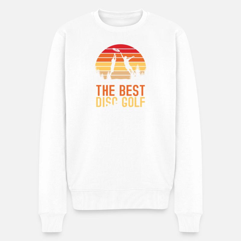 Disc Golf Geschenke Discgolf - Männer Premium Bio Pullover - Weiß