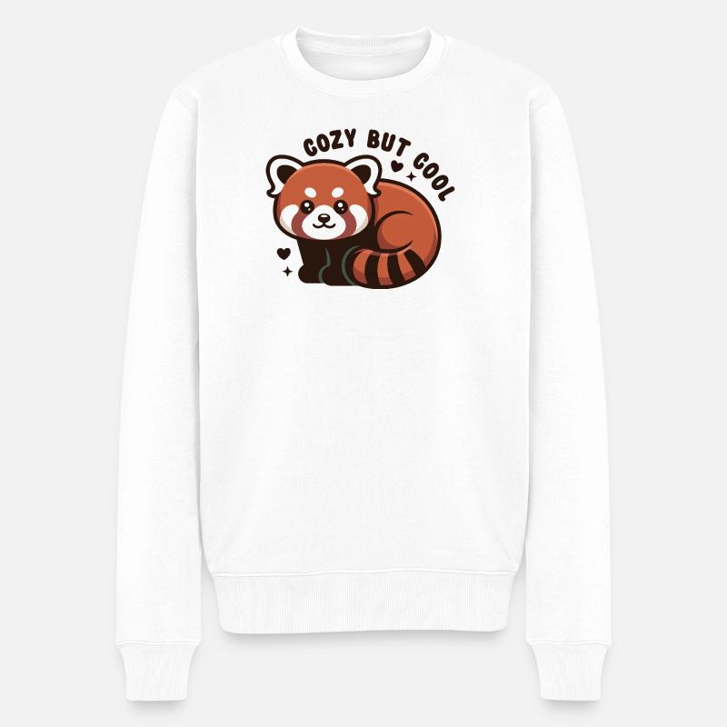 Câlin Panda Rouge MIGNON MAIS COOL - Pull Premium bio Homme - blanc