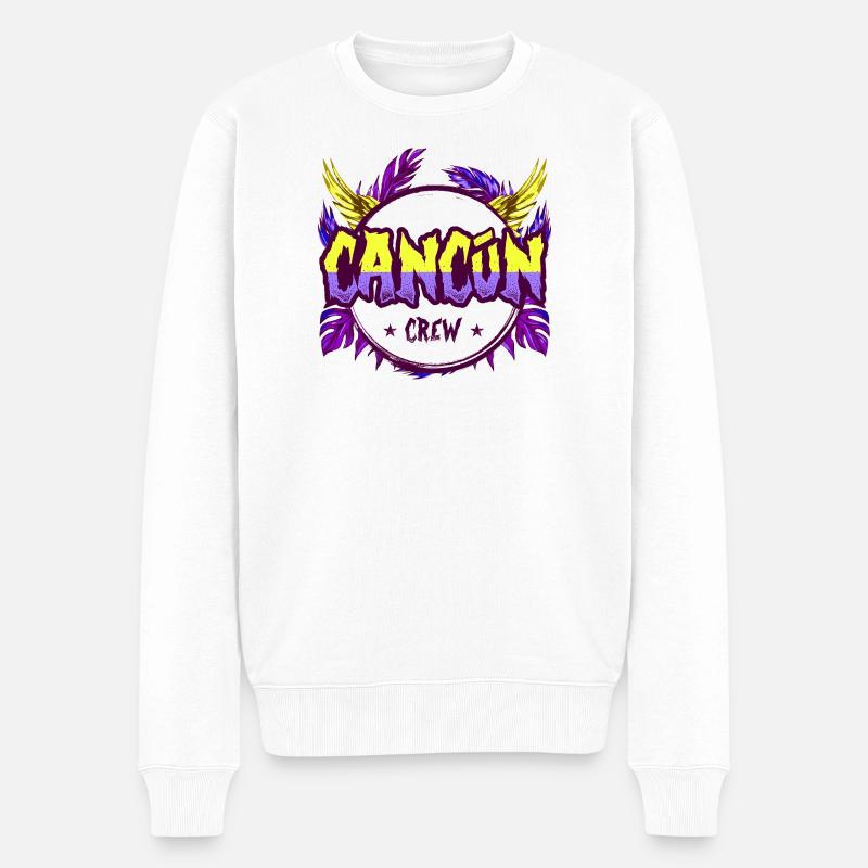 Cancun Crew Bunt - Männer Premium Bio Pullover - Weiß