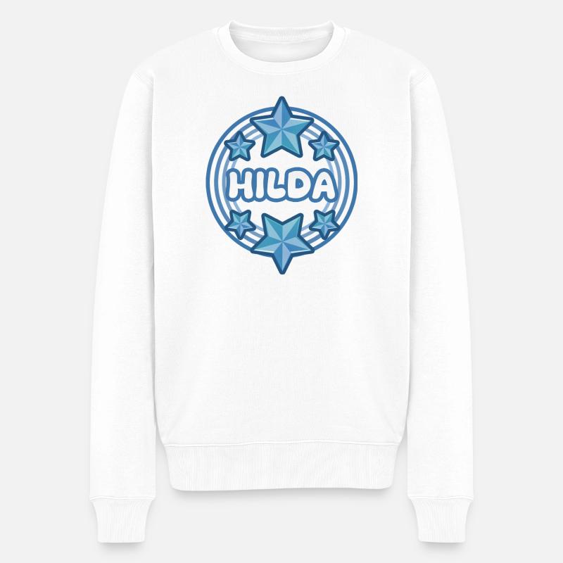 Vorname Hilda - Männer Premium Bio Pullover - Weiß