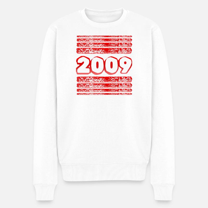 Jahr 2009 - Männer Premium Bio Pullover - Weiß