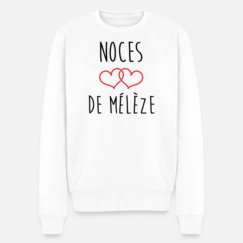 Larch Wedding 69 Jahre Ehe - Männer Premium Bio Pullover - Weiß