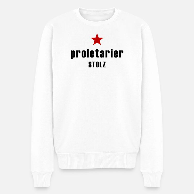 Proletarier Stolz mit rotem Stern - Männer Premium Bio Pullover - Weiß