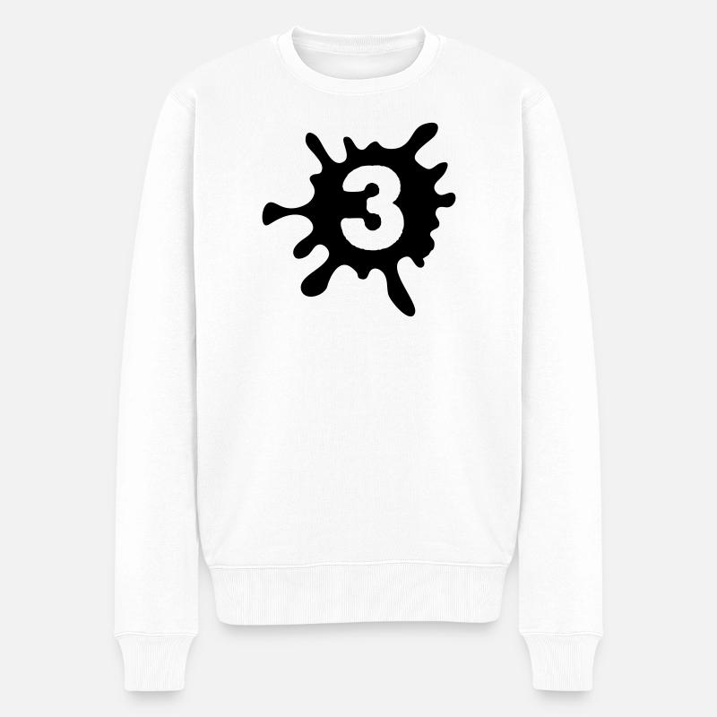 3 Klecks - Männer Premium Bio Pullover - Weiß