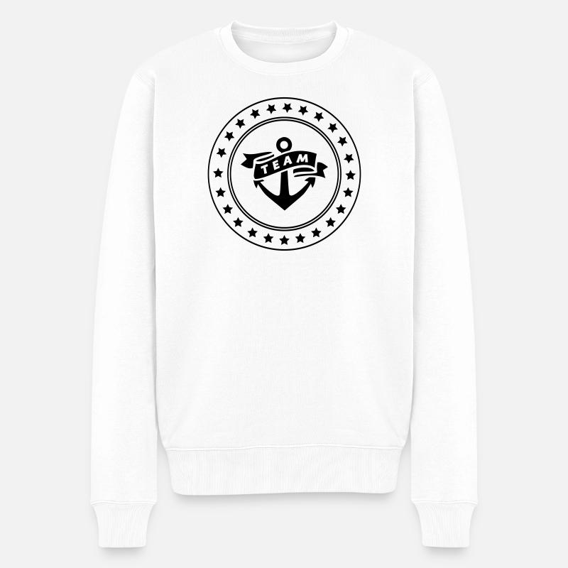 Team Anker - Männer Premium Bio Pullover - Weiß