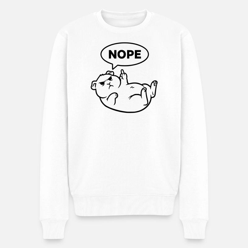 Cochon d’Inde rongeur Non noir - Pull Premium bio Homme - blanc