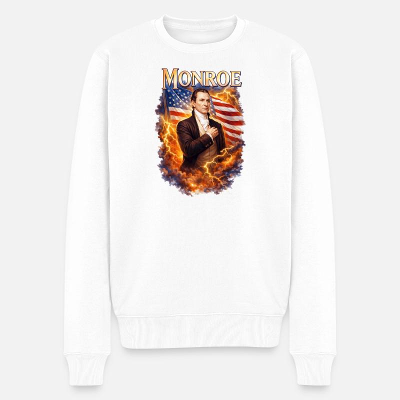 Monroe Patriotischer Sturm - Männer Premium Bio Pullover - Weiß