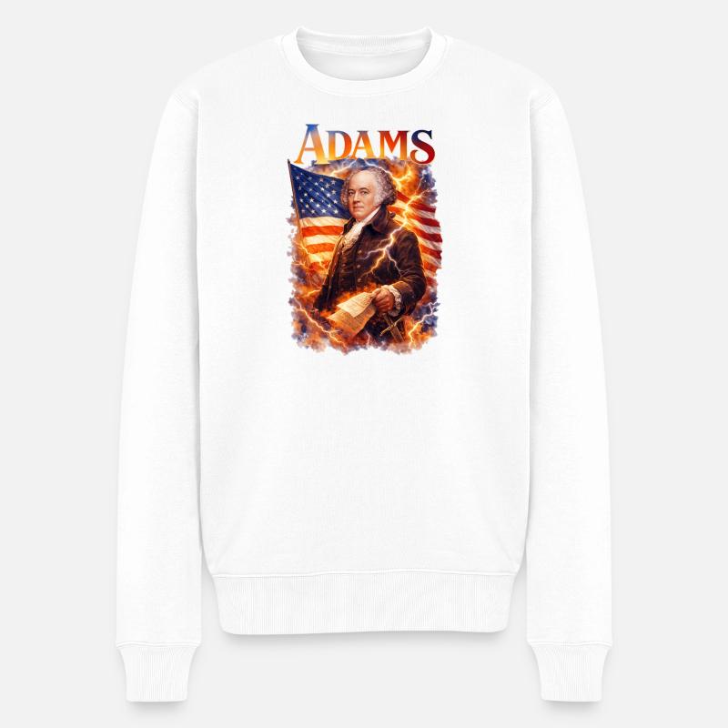 Gründervater im Donnersturm - Männer Premium Bio Pullover - Weiß