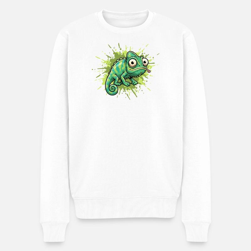 Éclaboussure de graffiti caméléon - Pull Premium bio Homme - blanc