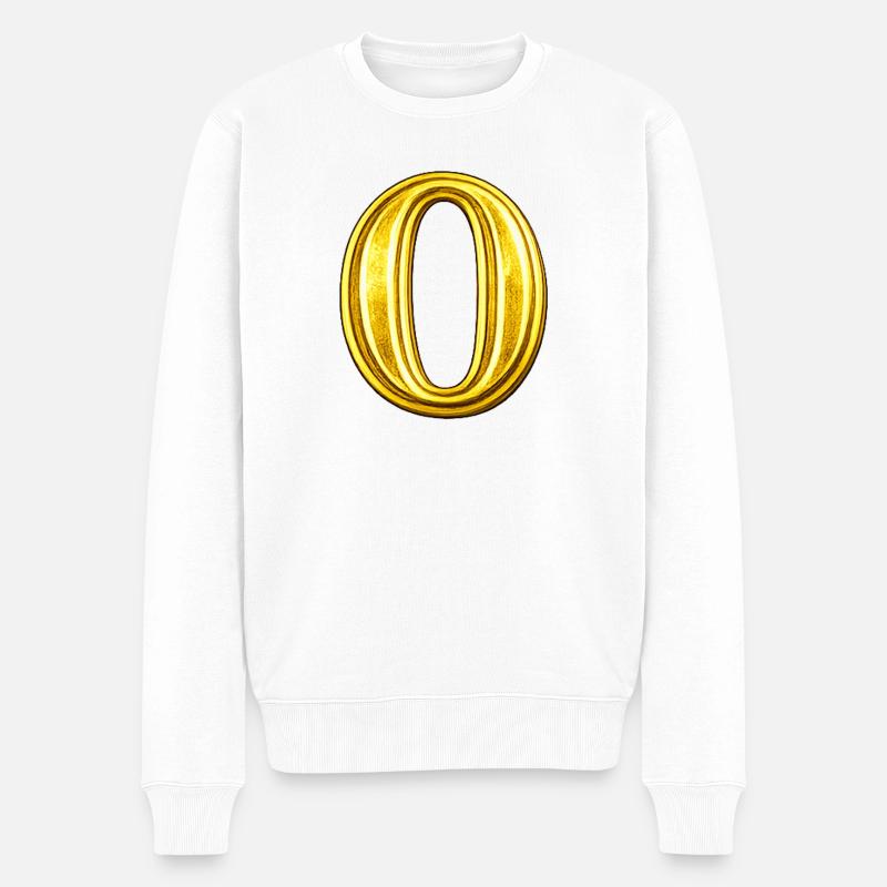 Goldenes O Ornament - Männer Premium Bio Pullover - Weiß