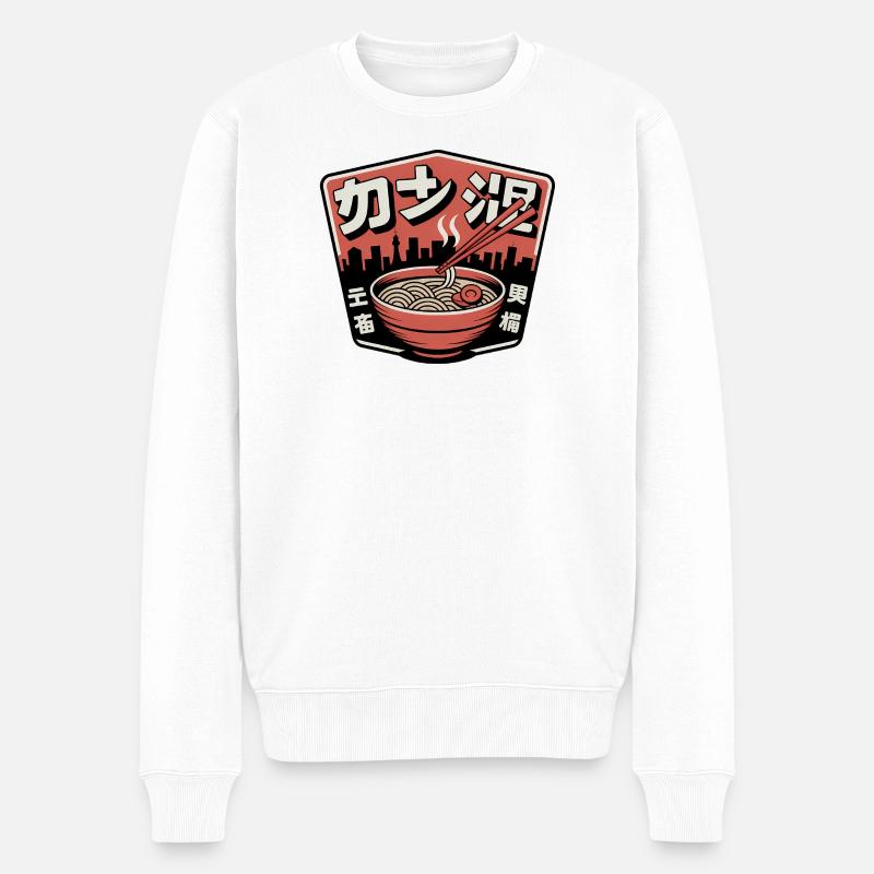 Ramen Urbain et Skyline - Pull Premium bio Homme - blanc