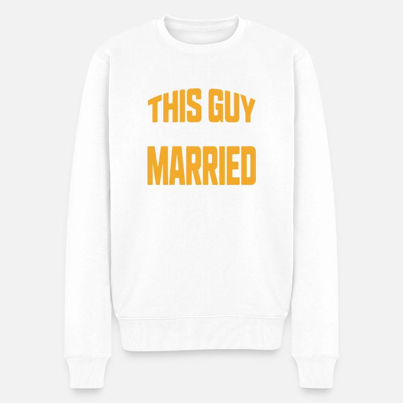 Dieser Typ heiratet - Männer Premium Bio Pullover - Weiß