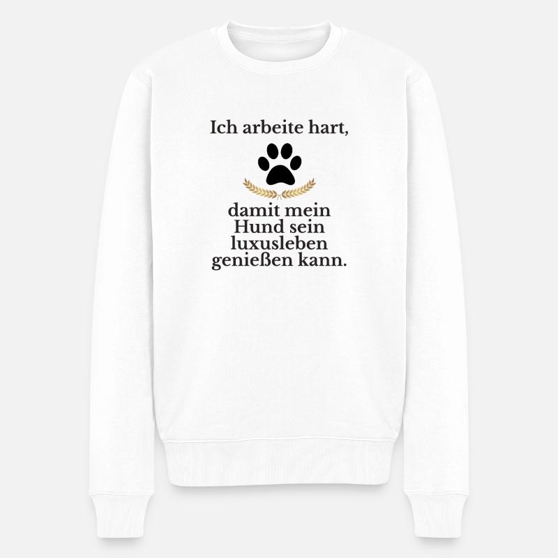 Luxusleben für den Hund - Männer Premium Bio Pullover - Weiß