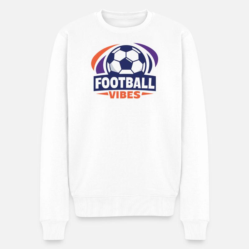 Football_vibes - Männer Premium Bio Pullover - Weiß