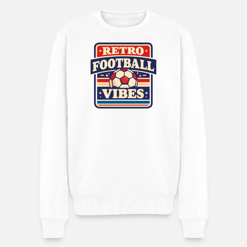 Retro_Football_Vibes - Männer Premium Bio Pullover - Weiß