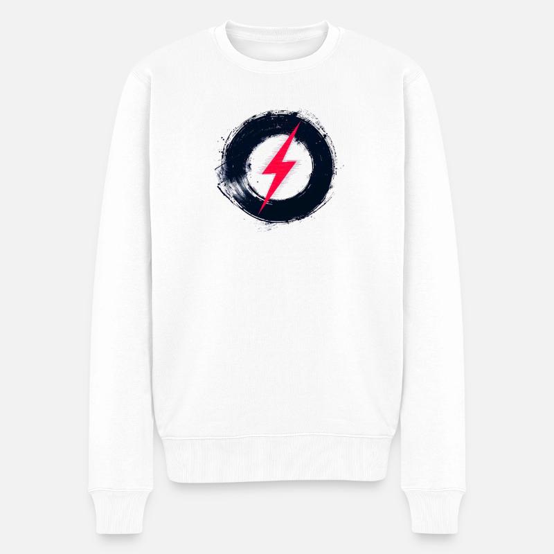 Digital Freedom - Retro Future Art - Männer Premium Bio Pullover - Weiß