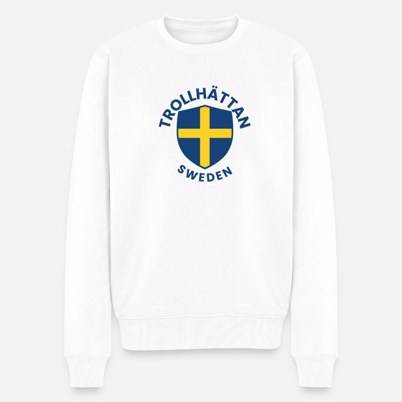 Bouclier de Suède de Trollhättan - Pull Premium bio Homme - blanc