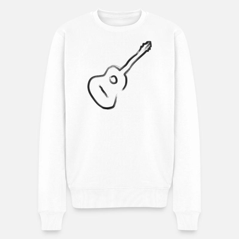 Gitarre Gitarrist Geschenk - Männer Premium Bio Pullover - Weiß